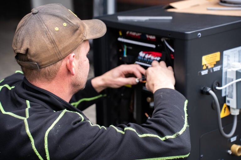air source heat pump installation
